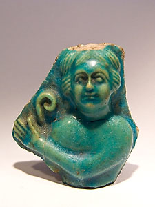 Bust of a youth in relief - Faience