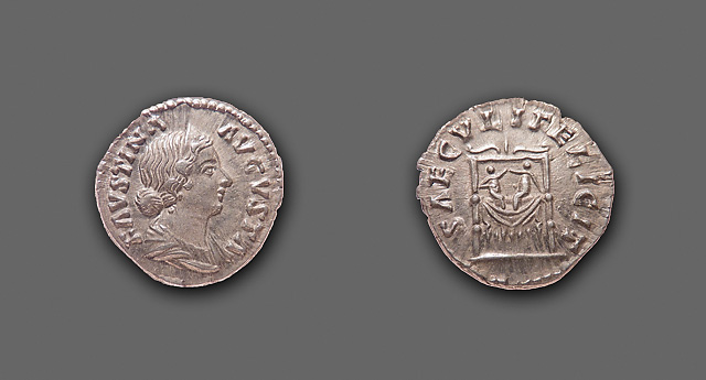 Faustina II - AR denarius - Rome