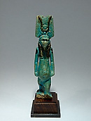 Amulet of the goddessThoueris standing - Faience with black dots